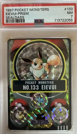 1997 PSA 7 Near Mint Eievui #133 Japanese Pocket Monsters Sealdass Prism Eevee - Image 1