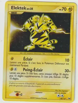 x1 carte POKEMON PLATINE 2009 FRANCAISE EX/NM Elektek Lv.35 (PL 128/127) - Image 1