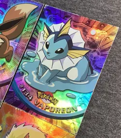 Pokemon Topps TV Animation Series 3 Rainbow Foil Eevee Flareon Jolteon Vaporeon - Image 4