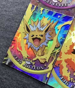 Pokemon Topps TV Animation Series 3 Rainbow Foil Eevee Flareon Jolteon Vaporeon - Image 5