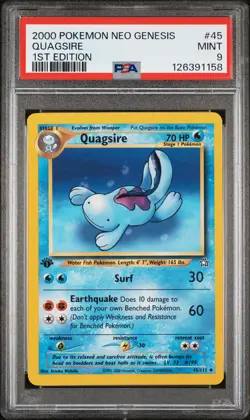 2000 POKEMON NEO GENESIS 1ST ED #45 QUAGSIRE PSA 9 - Image 1