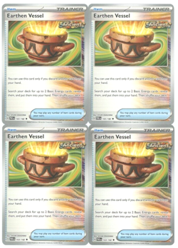 4x Pokemon TCG Earthen Vessel Paradox Rift 163/182 Regular Uncommon Playset - Image 1