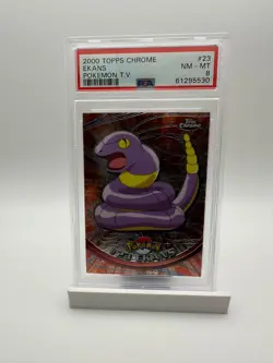 2000 Topps Chrome Pokemon HOLO #23 EKANS PSA 8 - Image 1