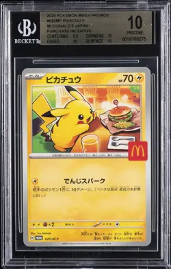 2025 POKEMON MEGA PROMOS ##020 MCDONALD'S JPN MP PIKACHU P BGS 10 - Image 1