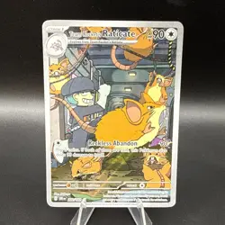 Pokemon 2025 Destined Rivals Team Rockets Raticate #202/182 Illustration Rare NM - Image 1