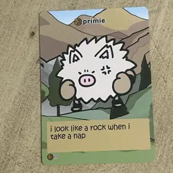 Primie Pokiebubies 1st Ed 11 Derpy Pokemon Fan Art Card V1 Set 1 Primeape - Image 1