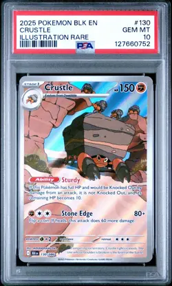 2025 Crustle Illustration Rare #130 Pokemon Card Graded PSA 10 - Image 1