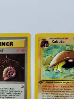 Pokemon Card 1st Edition Fossil Kabuto & Mysterious Fossil US - Image 3