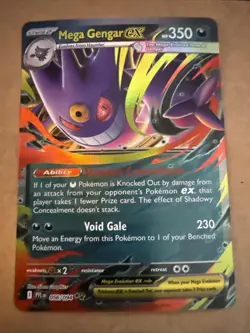 Mega Gengar EX 056/094 Me02: Phantasmal Flames Holo Pokemon Card Near Mint - Image 1