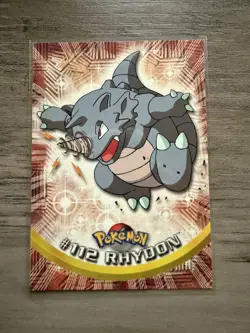 Pokemon Topps Card - Rhydon #112 Non Holo TV Animation Edition Blue Label - Image 1