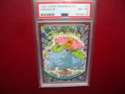 1999 TOPPS POKEMON TV Venusaur card # 3 Green logo 3rd print PSA 8 Nm/Mint - Image 1