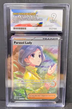 ACE 9 - Parasol Lady 255/182 - Paradox Rift SIR Trainer Card - Graded MINT - Image 1