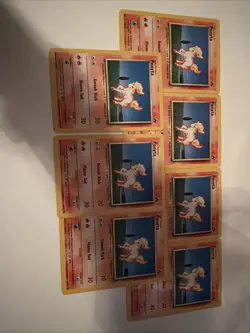 Pokemon Base Set Ponyta Card #060/102 Near Mint Lot of 7 Cards! - Image 1