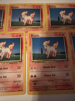 Pokemon Base Set Ponyta Card #060/102 Near Mint Lot of 7 Cards! - Image 3