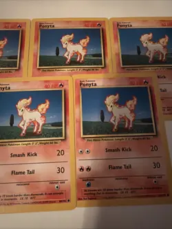 Pokemon Base Set Ponyta Card #060/102 Near Mint Lot of 7 Cards! - Image 4
