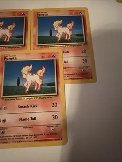 Pokemon Base Set Ponyta Card #060/102 Near Mint Lot of 7 Cards! - Image 5