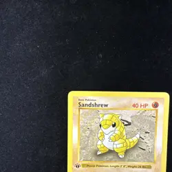 Pokemon TCG Sandshrew Base Set 1st Edition Shadowless Card 62/102 - Image 3