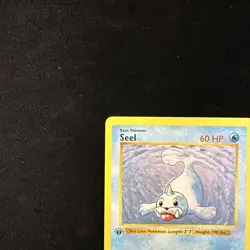 Seel 41/102 1st Edition Shadowless Uncommon Base Set Pokemon Card 1999 WOTC MP - Image 3