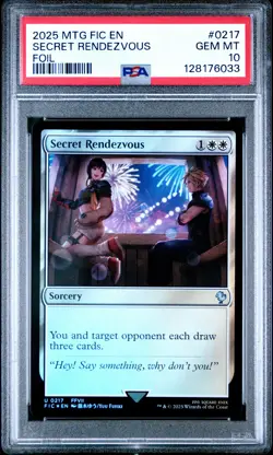 2025 MTG FINAL FANTASY COMMANDER FOIL #0217 SECRET RENDEZVOUS PSA 10 - Image 1