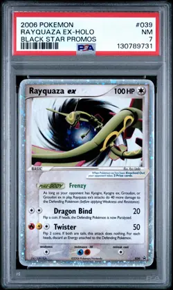 2006 Pokemon Rayquaza EX Holo Black Star Promos 039 PSA 7 NM - Image 1