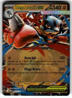 Mega Lucario ex - 077/132 ME01: Mega Evolution NM Pokemon Card TCG - Image 1