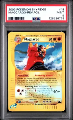 2003 POKEMON SKYRIDGE #18 MAGCARGO-REVERSE FOIL PSA 9 - Image 1