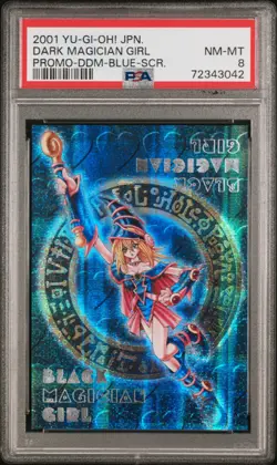 Yugioh Card Dark Magician Girl Blue Secret Rare DDM Promo 2001 PSA 8 NM-MT - Image 1