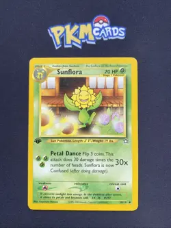 Pokemon TCG Sunflora Neo Genesis 50/111 1st Edition Regular MP. - Image 1