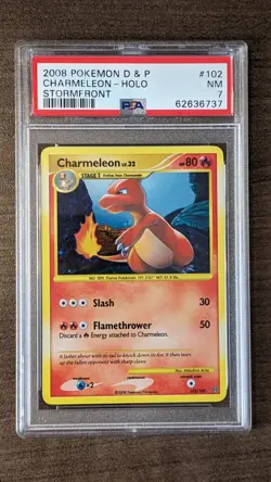 CHARMELEON LV. 32 2008 Pokemon #102/100 PSA 7 NM D&P Stormfront Holo Rare Slab - Image 1
