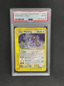 PSA 2 Pokemon Crystal Nidoking 150/147 Aquapolis Secret Rare Holo SWIRL - Image 1