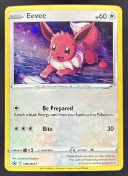 2019-2023 Pokemon Gaming Sword & Shield Black Star Promos Eevee #SWSH127 Holo - Image 1