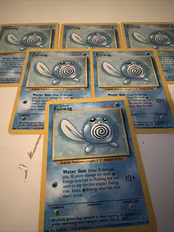 Pokemon Rare Base Set Poliwag 59/102 Near Mint Condition Lot of 6! - Image 2