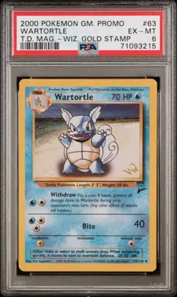 Pokemon Wotc 2000 Base Set 2 Wartortle W Stamp Promo PSA 6 - Image 1