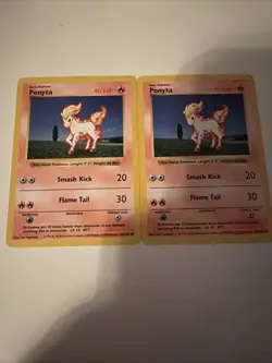 Pokemon Base Set Shadowless Ponyta 60/102 Lot of 2 for price of one NM Condition - Image 1