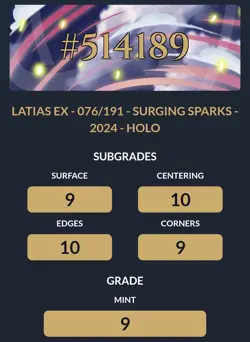 Latias EX Double Rare 076/191 - Pokemon SV09 Surging Sparks ACE 9 MINT - Image 3