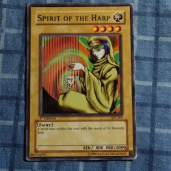 Yugioh Spirit of the Harp SDJ-004 Common MP Moderately Played 1st Edition - Image 1