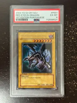 2003 Yu-Gi-Oh! Red-Eyes B. Dragon SDJ-P001 1st Edition Promo PSA 6 EX-MT - Cert - Image 1