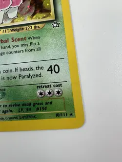 Pokemon TCG Meganium Neo Genesis Holo Unlimited Rare Card 11/111 MP - Image 4