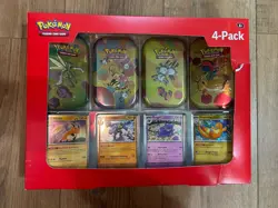 Pokemon TCG: S&V 151 - 4 Pack Mini Tins + 4 Promo Cards - DAMAGED BOX - Image 1