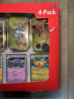 Pokemon TCG: S&V 151 - 4 Pack Mini Tins + 4 Promo Cards - DAMAGED BOX - Image 2