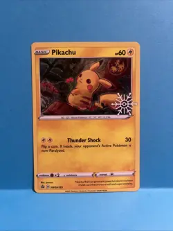 Pikachu SWSH153 Holo Holiday Calendar Snowflake Promo English Pokemon Card (NM) - Image 1