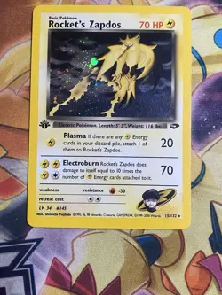 ROCKET’S ZAPDOS Pokemon Card - WOTC - 1st Edition - Gym Challenge 15/132 NM / LP - Image 3