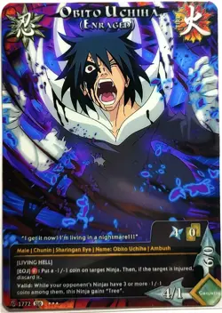 Carte Naruto TCG CCG Collectible Card Game Foil neuf Prism 385 Obito Uchiha - Image 1