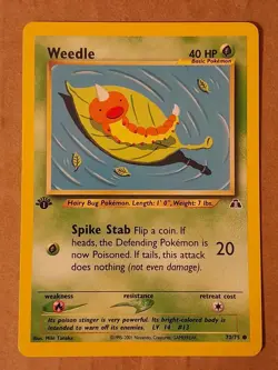 Pokemon Weedle 70/75 Neo Discovery 1st Edition LP See Pictures - Image 1