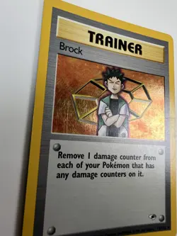Pokemon TCG WOTC Holo Trainer Card #15/132 Brock Gym Heroes Unlimited Rare LP - Image 2