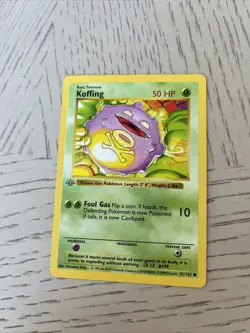 Pokemon TCG Koffing Base Set 51/102 Regular 1st Edition Common - Image 1