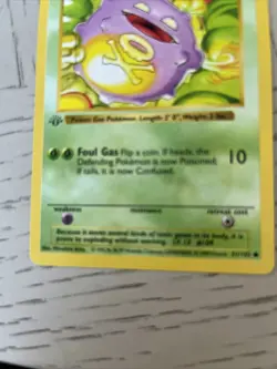 Pokemon TCG Koffing Base Set 51/102 Regular 1st Edition Common - Image 3