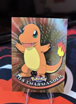1999 Pokemon Topps TV Foil Holo Black Logo Pokemon Charmander Holo Textured - Image 1