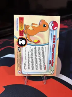 1999 Pokemon Topps TV Foil Holo Black Logo Pokemon Charmander Holo Textured - Image 2