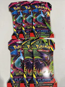 Pokemon TCG - Lot Of 6 Packs - Phantasmal Flames Sleeved Booster Pack - Sealed - Image 1